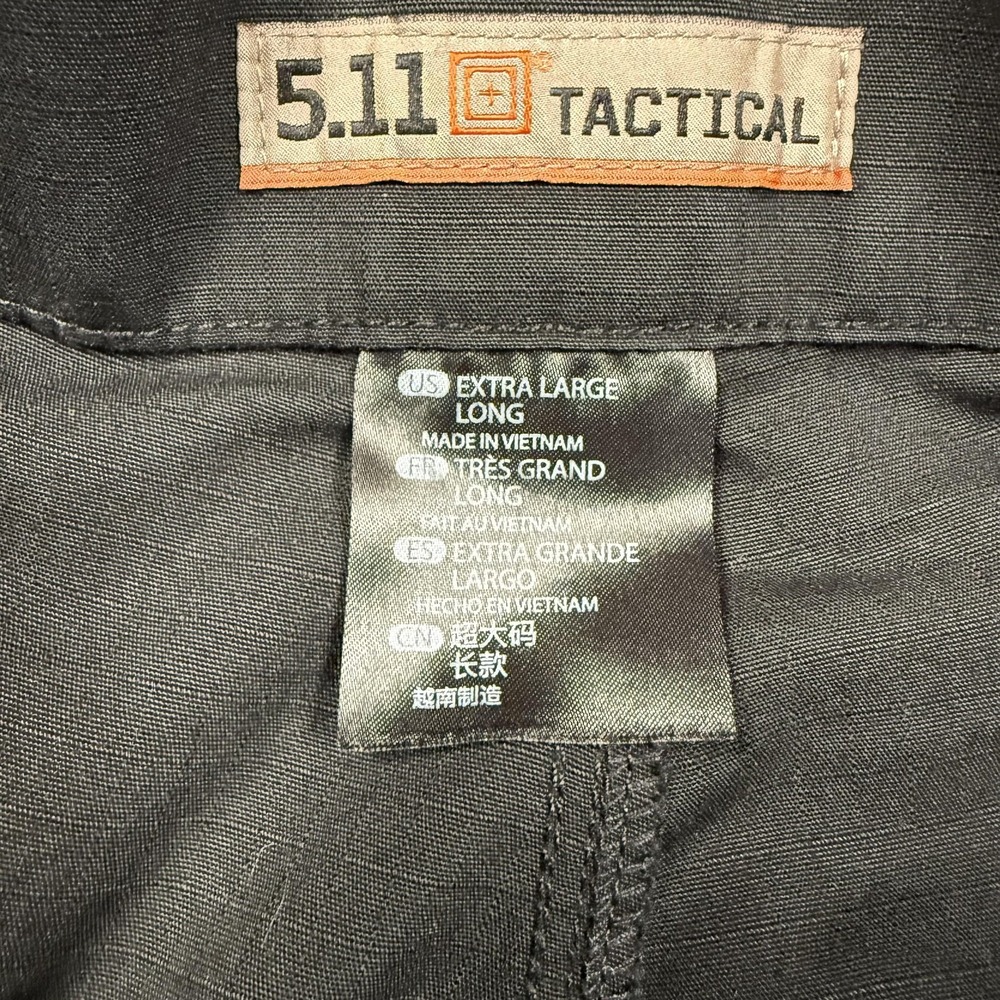 5.11 Tactical Pants Mens XL Long Black Cargo Ripstop Drawstring Cuffs Reinforced - Picture 5 of 16